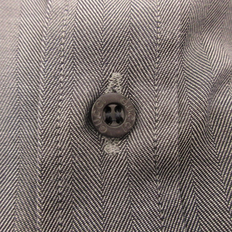 【中古】GUCCI | グッチ 長袖シャツ 20726-23178 国内正規品 グレー サイズ：40