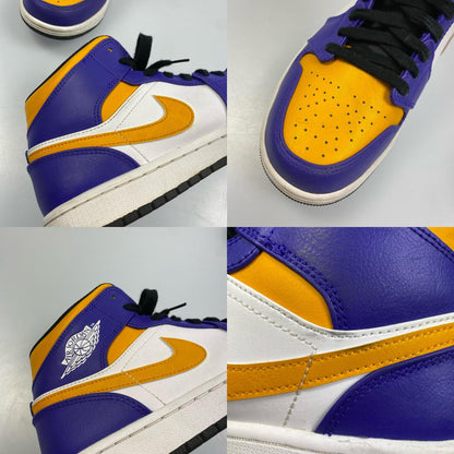 [Used] NIKE | Nike AIR JORDAN 1 MID LAKERS Sneakers DQ8426-517 Year: 2022 A/W Multi-color 25.5cm
