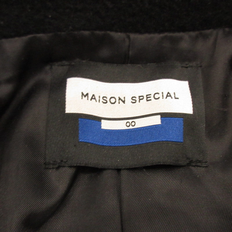 【中古】MAISON SPECIAL | メゾンスペシャル ウールカットオフステッチダブルオーバーコート その他アウター 11222161203 ｻｲｽﾞ:0 ブラック