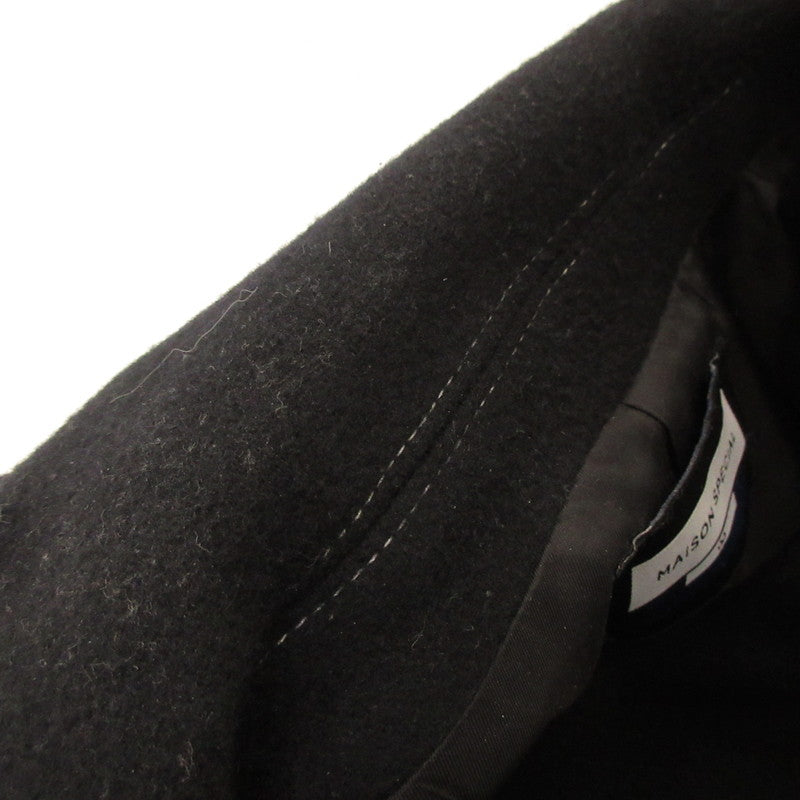 【中古】MAISON SPECIAL | メゾンスペシャル ウールカットオフステッチダブルオーバーコート その他アウター 11222161203 ｻｲｽﾞ:0 ブラック