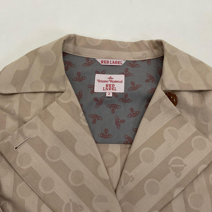 【中古】Vivienne Westwood Red Label | ヴィヴィアンウエストウッド レッドレーベル 変形ジャケット/変形タイトスカート セットアップ サイズ:上:2/下:1 ベージュ