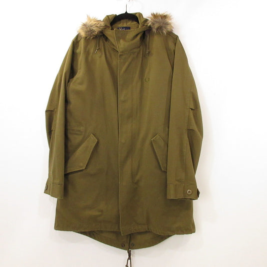 【中古】FRED PERRY | フレッドペリー Mods Parka Coat モッズコート F2476 カーキ サイズ：M