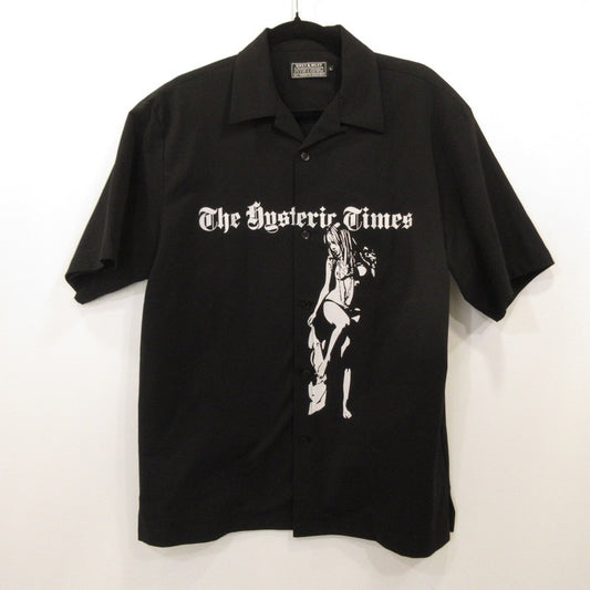 【中古】HYSTERIC GLAMOUR | ヒステリックグラマー HYSTERIC TIMES シャツ 半袖シャツ 02251CH04 ブラック サイズ：L