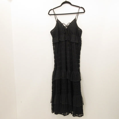 Patchwork Three-Tier Lace Camisole Dress 1814252400048 Black