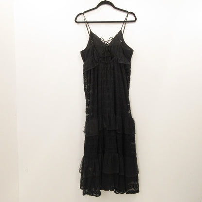 Patchwork Three-Tier Lace Camisole Dress 1814252400048 Black