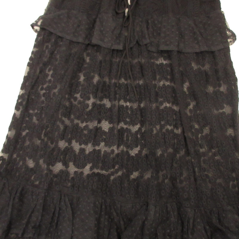 Patchwork Three-Tier Lace Camisole Dress 1814252400048 Black