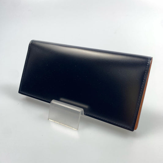 【中古】GANZO | ガンゾ CORDOVAN 通しマチ長財布 札入れ WGAN 57878 ネイビー
