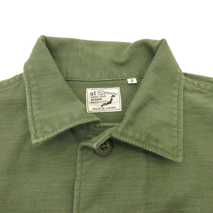 【中古】orSlow | オアスロウ US ARMY FATIGUE SHIRT 長袖シャツ オリーブ サイズ：2