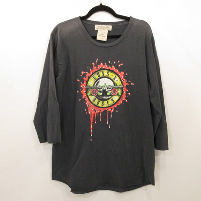 【中古】REMI RELIEF | レミレリーフ Guns N' Roses 半袖Ｔシャツ ヴィンテージ加工 グレー サイズ：L