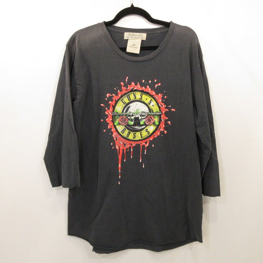 【中古】REMI RELIEF | レミレリーフ Guns N' Roses 半袖Ｔシャツ ヴィンテージ加工 グレー サイズ：L