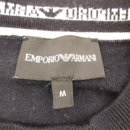 【中古】Emporio Armani | エンポリオ・アルマーニ バージンウール ジャカードロゴディテール セーター 6D1MXH 1MJLZ ネイビー サイズ：M