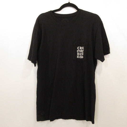 【中古】CHROME HEARTS | クロムハーツ VERTICAL LOGO TEE 半袖Ｔシャツ 国内正規品 ブラック サイズ：L