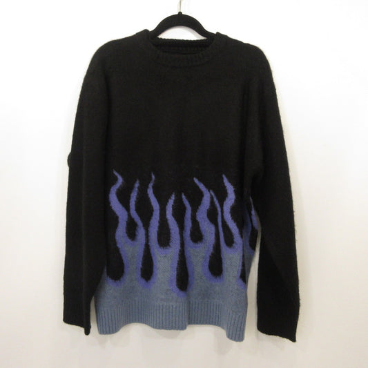 【中古】FREAK'S STORE | フリークスストア ファイヤーパターンアクリルニット セーター PN23AW-01 ブラック サイズ：M