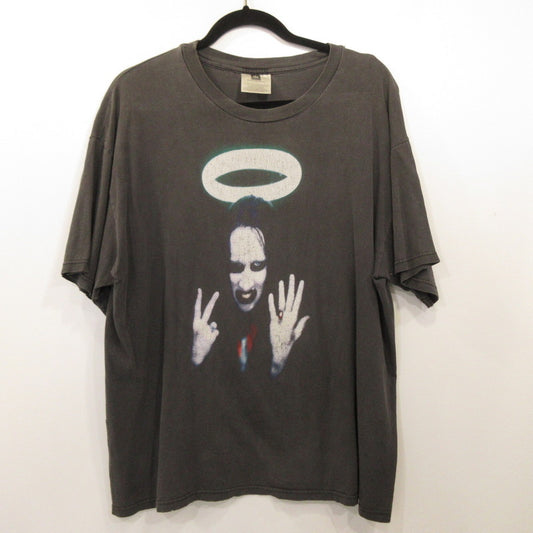 【中古】 MARILYN MANSON MIDDLE FINGERS 半袖Ｔシャツ チャコールグレー サイズ：L