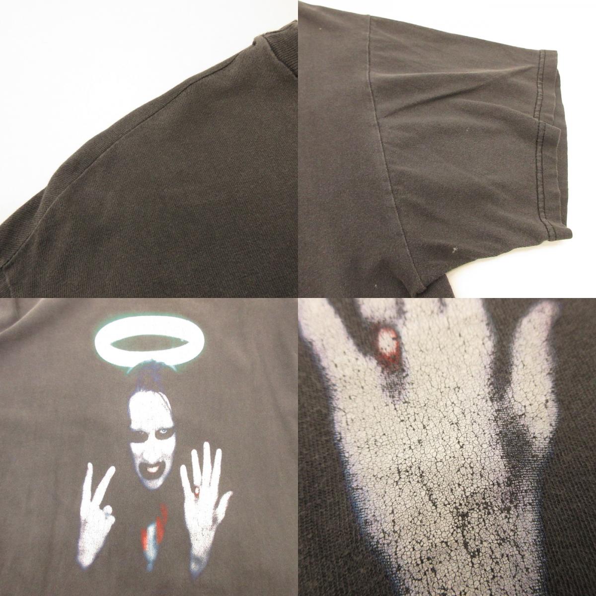 [Used] MARILYN MANSON MIDDLE FINGERS Short-Sleeve T-Shirt Charcoal Gray Size: L
