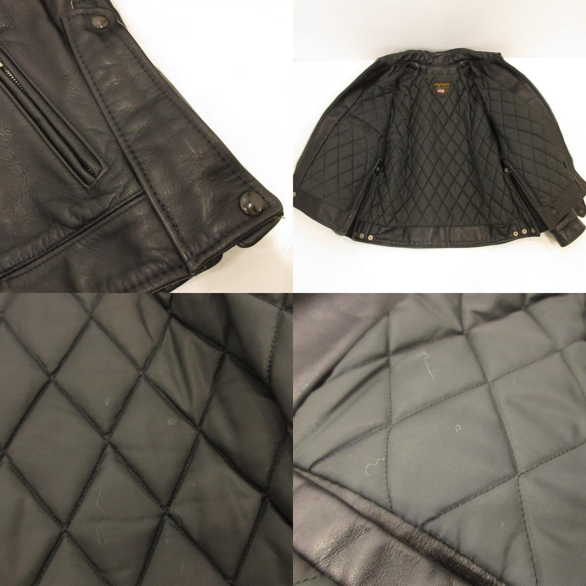 【中古】VANSON | バンソン BOSTON POLICE レザー TALONジップ ブラック サイズ：38