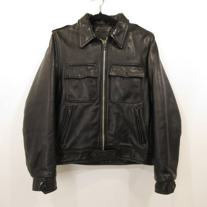 【中古】VANSON | バンソン BOSTON POLICE レザー TALONジップ ブラック サイズ：38