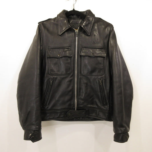 【中古】VANSON | バンソン BOSTON POLICE レザー TALONジップ ブラック サイズ：38
