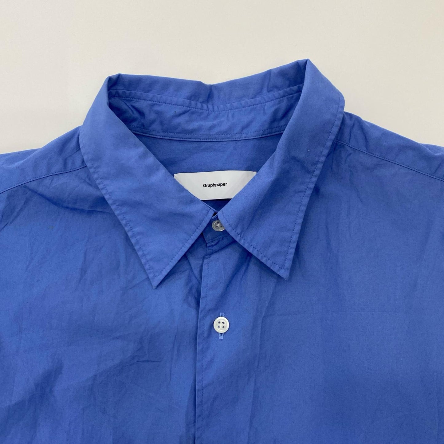 Graphpaper | Graphpaper Broad Oversized S/S Regular Collar Shirt Short-sleeved shirt GM211-50625B 2021S/S Light Blue