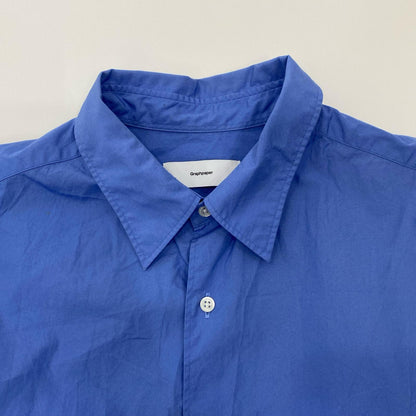Graphpaper | Graphpaper Broad Oversized S/S Regular Collar Shirt Short-sleeved shirt GM211-50625B 2021S/S Light Blue