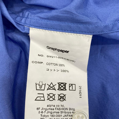 Graphpaper | Graphpaper Broad Oversized S/S Regular Collar Shirt Short-sleeved shirt GM211-50625B 2021S/S Light Blue