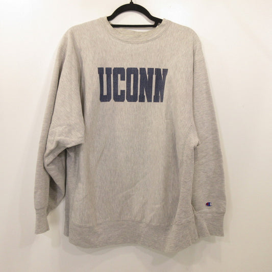 【中古】Champion | チャンピオン REVERSE WEAVE UCONN スウェット 年式:80~90s トリコタグ グレー サイズ：XL