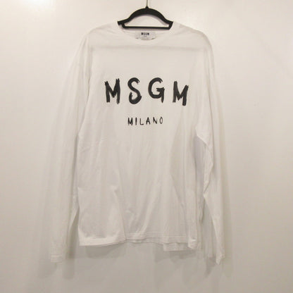 【中古】MSGM | エムエスジーエム BRUSH LOGO 長袖Ｔシャツ 2000MM511 国内正規品 ホワイト サイズ：S