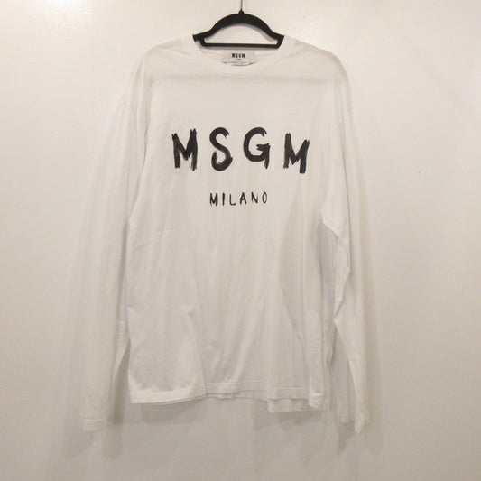 【中古】MSGM | エムエスジーエム BRUSH LOGO 長袖Ｔシャツ 2000MM511 国内正規品 ホワイト サイズ：S