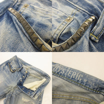 【中古】HYSTERIC GLAMOUR | ヒステリックグラマー デニムパンツ 0253AP02 SP加工 ライトブルー サイズ：30