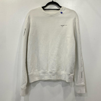 【中古】OFF-WHITE | オフホワイト DIAG UNFINISHED SLIM CREWNECK スウェット OMBA025E19E30003 2020S/S 並行品 ホワイト サイズ：S
