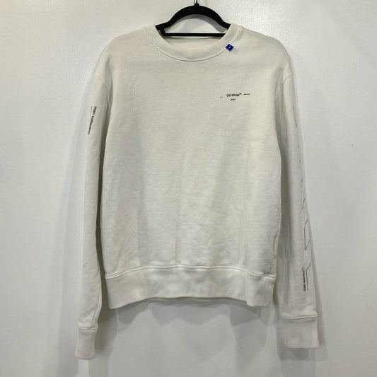【中古】OFF-WHITE | オフホワイト DIAG UNFINISHED SLIM CREWNECK スウェット OMBA025E19E30003 2020S/S 並行品 ホワイト サイズ：S