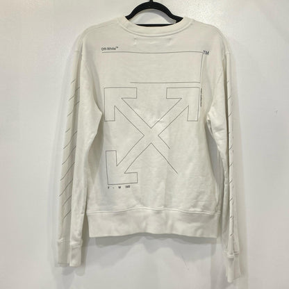 【中古】OFF-WHITE | オフホワイト DIAG UNFINISHED SLIM CREWNECK スウェット OMBA025E19E30003 2020S/S 並行品 ホワイト サイズ：S