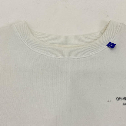 【中古】OFF-WHITE | オフホワイト DIAG UNFINISHED SLIM CREWNECK スウェット OMBA025E19E30003 2020S/S 並行品 ホワイト サイズ：S