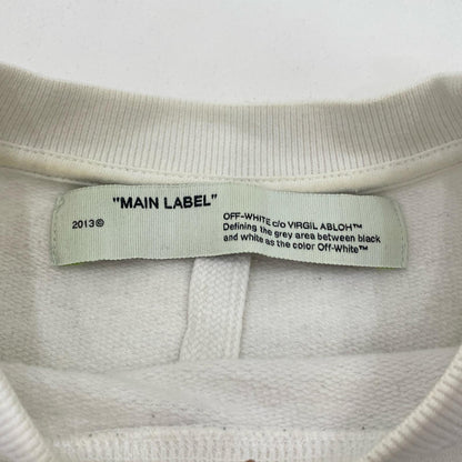 【中古】OFF-WHITE | オフホワイト DIAG UNFINISHED SLIM CREWNECK スウェット OMBA025E19E30003 2020S/S 並行品 ホワイト サイズ：S