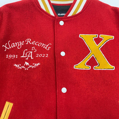 【中古】XLARGE | エクストララージ OG LOGO VARSITY JACKET スタジャン 101224021007 レッド サイズ：M