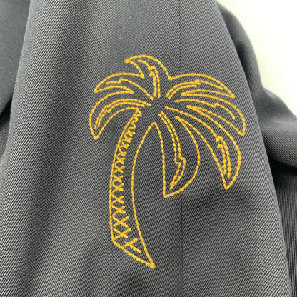 【中古】Palm Angels | パームエンジェルス パームエンブロイダリーダブルジャケット テーラードジャケット PMEN023S22FAB001 2022S/S サイズ：48 ネイビー サイズ：48