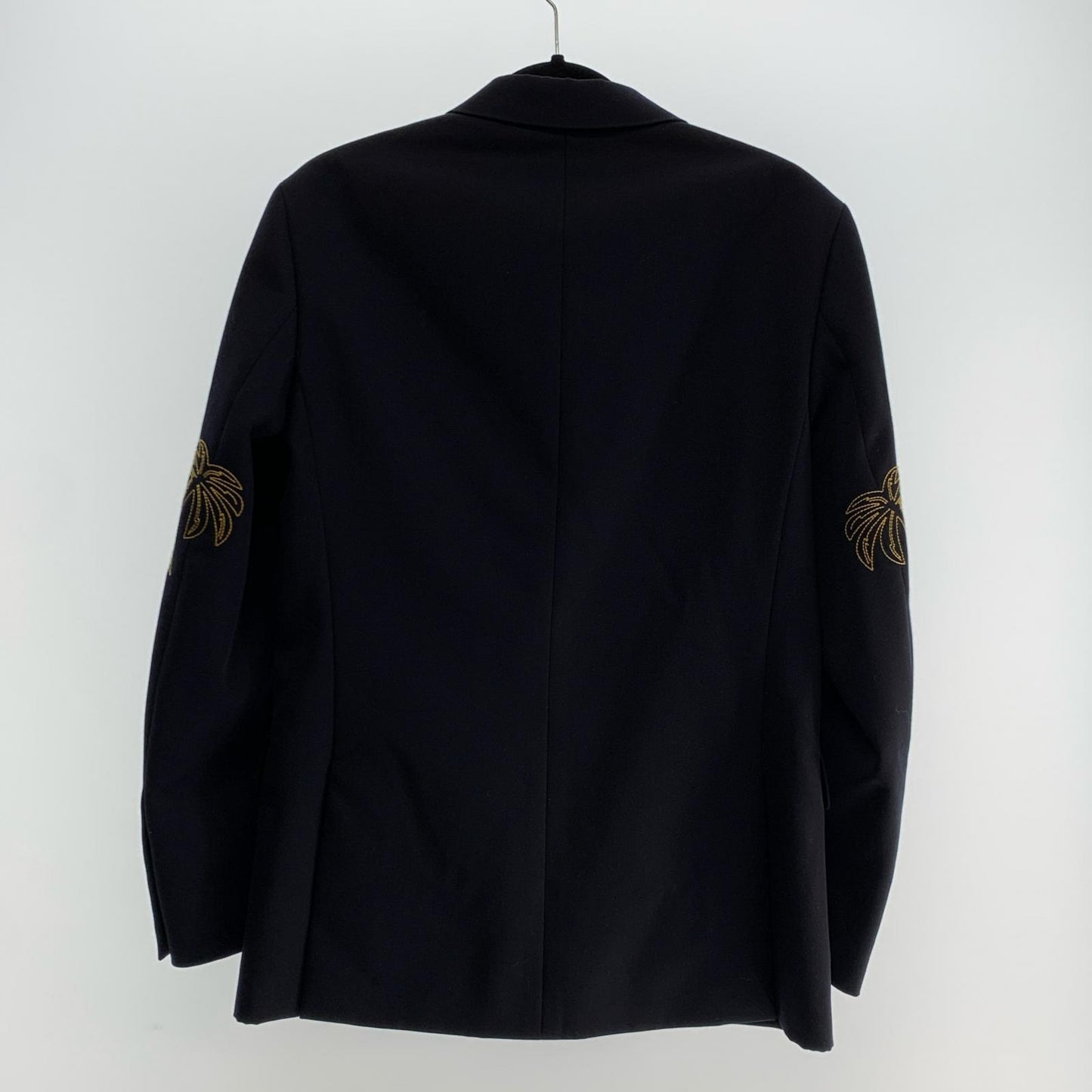 【中古】Palm Angels | パームエンジェルス パームエンブロイダリーダブルジャケット テーラードジャケット PMEN023S22FAB001 2022S/S サイズ：48 ネイビー サイズ：48