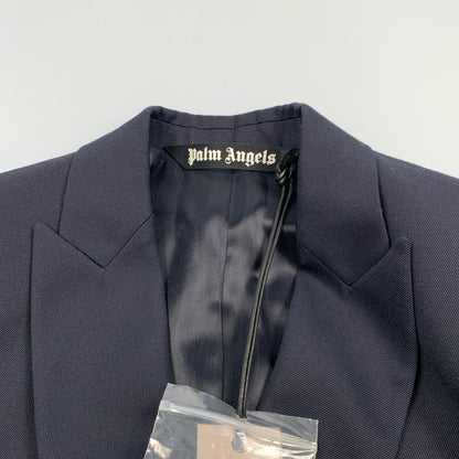 【中古】Palm Angels | パームエンジェルス パームエンブロイダリーダブルジャケット テーラードジャケット PMEN023S22FAB001 2022S/S サイズ：48 ネイビー サイズ：48