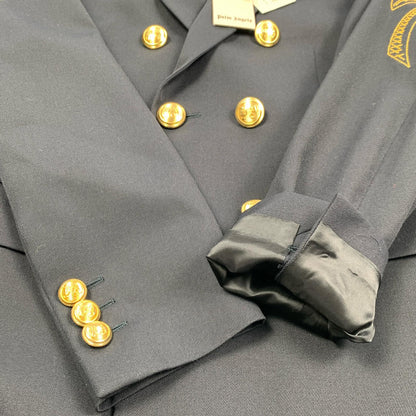 【中古】Palm Angels | パームエンジェルス パームエンブロイダリーダブルジャケット テーラードジャケット PMEN023S22FAB001 2022S/S サイズ：48 ネイビー サイズ：48