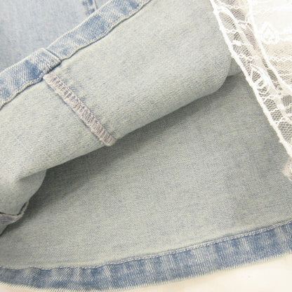 【中古】MAJESTIC LEGON | マジェスティックレゴン レースベルトセット裾リボンデニム デニムパンツ 1052052701 ライトブルー サイズ：L