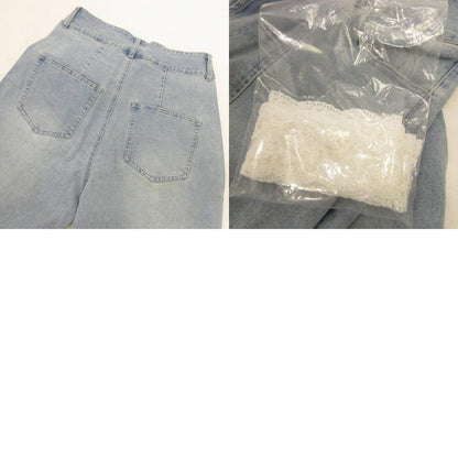 【中古】MAJESTIC LEGON | マジェスティックレゴン レースベルトセット裾リボンデニム デニムパンツ 1052052701 ライトブルー サイズ：L