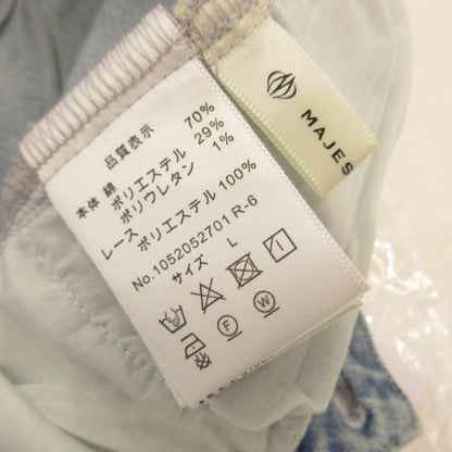 【中古】MAJESTIC LEGON | マジェスティックレゴン レースベルトセット裾リボンデニム デニムパンツ 1052052701 ライトブルー サイズ：L