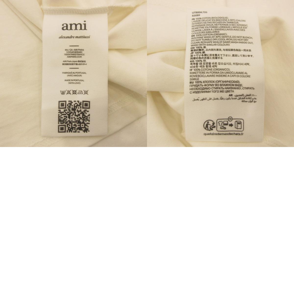 【中古】AMI | アミ 半袖Ｔシャツ UTS004.726 国内正規品 ホワイト サイズ：L