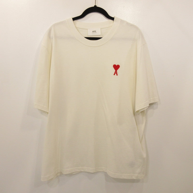 【中古】AMI | アミ 半袖Ｔシャツ UTS004.726 国内正規品 ホワイト サイズ：L