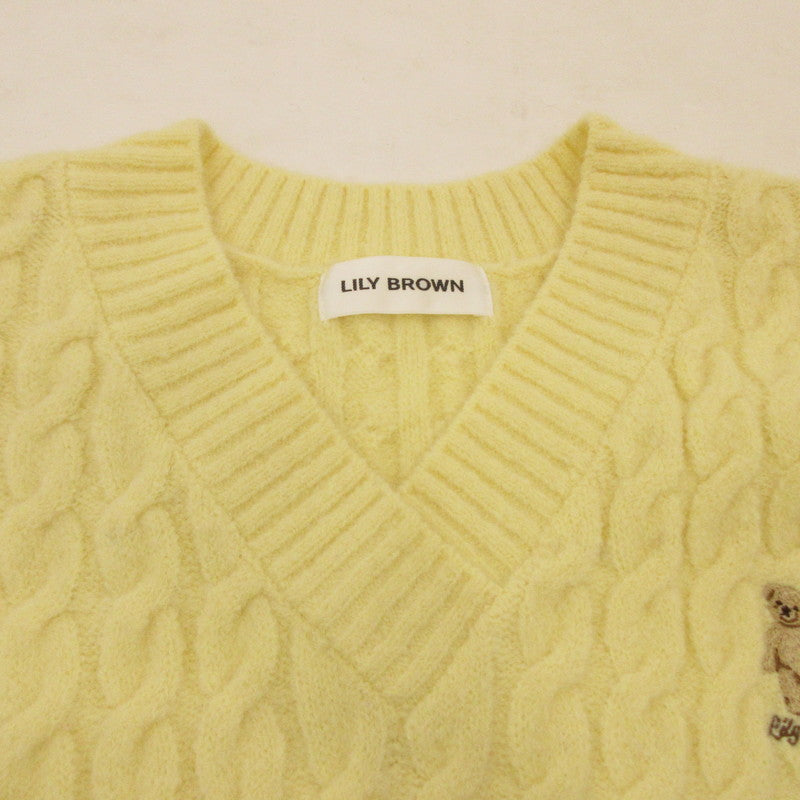 【中古】Lily Brown | リリーブラウン ケーブルニットミニワンピ ワンピース LWNO245071 ｻｲｽﾞ:F イエロー
