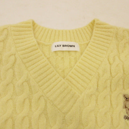 【中古】Lily Brown | リリーブラウン ケーブルニットミニワンピ ワンピース LWNO245071 ｻｲｽﾞ:F イエロー