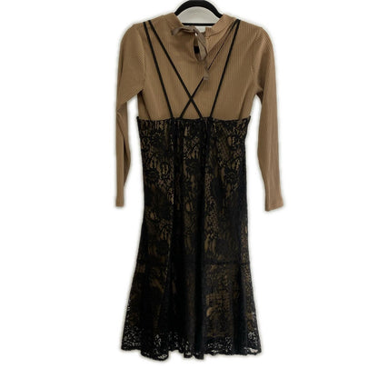 JILL BY JILL STUART | JILL BY JILL STUART Rib Top x Lace One-Piece Set Dress 125-0140654 Size: FR Brown