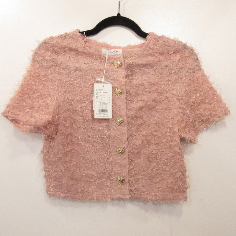Fluffy Heart Top, Other Tops 592552700201-01 Size: F Pink