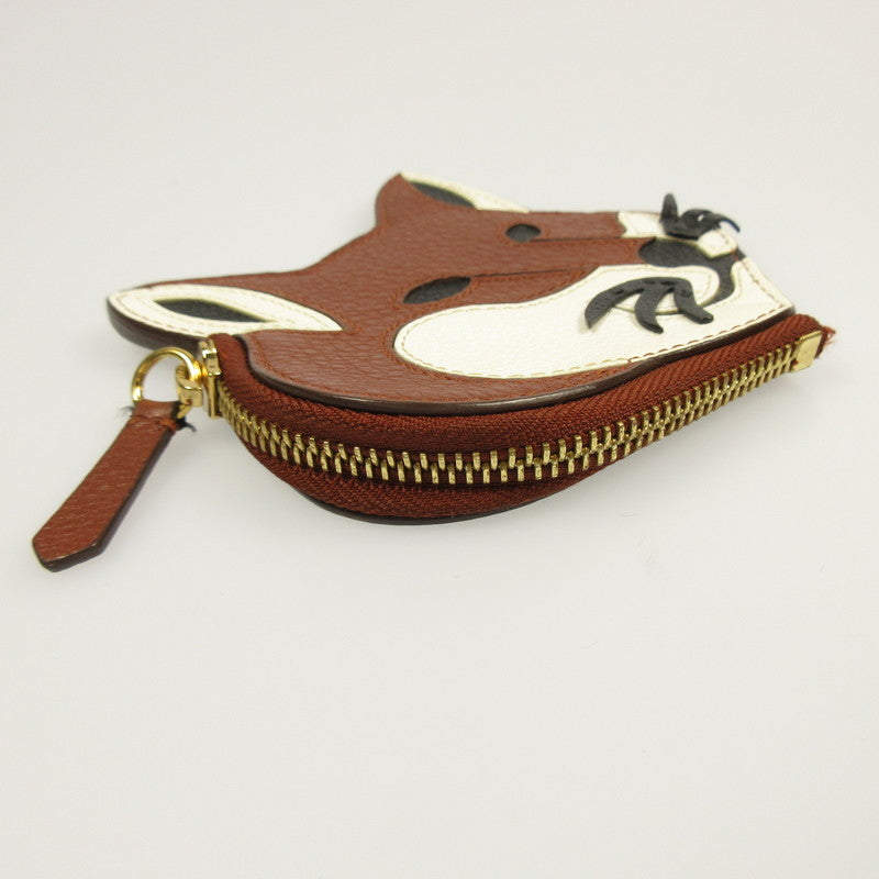 【中古】MAISON KITSUNE | メゾンキツネ LEATHER FOX HEAD COIN PURSE コインケース KUZ-88750 ブラウン