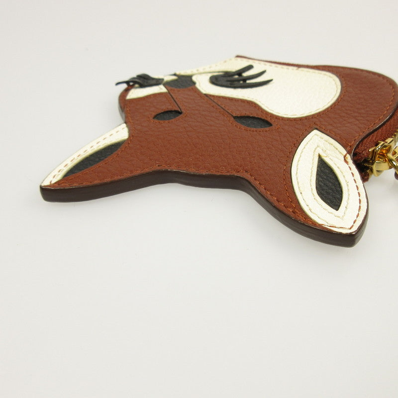 【中古】MAISON KITSUNE | メゾンキツネ LEATHER FOX HEAD COIN PURSE コインケース KUZ-88750 ブラウン